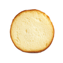 Round, light bread slice