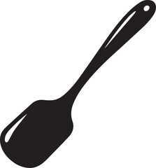 Spatula Silhouette Vector | Kitchen Tool, Cooking Utensil & Flip Icon in Black Vector