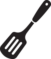 Spatula Silhouette Vector | Kitchen Tool, Cooking Utensil & Flip Icon in Black Vector