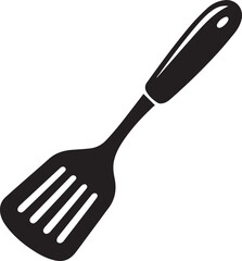 Spatula Silhouette Vector | Kitchen Tool, Cooking Utensil & Flip Icon in Black Vector