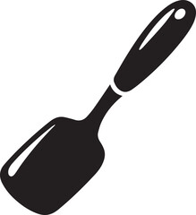 Spatula Silhouette Vector | Kitchen Tool, Cooking Utensil & Flip Icon in Black Vector