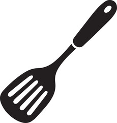 Spatula Silhouette Vector | Kitchen Tool, Cooking Utensil & Flip Icon in Black Vector