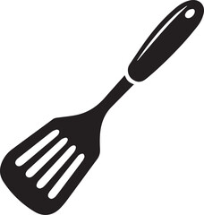 Spatula Silhouette Vector | Kitchen Tool, Cooking Utensil & Flip Icon in Black Vector