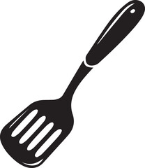 Spatula Silhouette Vector | Kitchen Tool, Cooking Utensil & Flip Icon in Black Vector