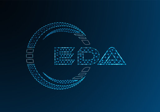 EDA low poly letter logo vector design. EDA lower poly logo design. Low poly logo.