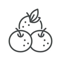 Orange Pile Icon. Simple Line Illustration of a Bunch of Juicy Oranges Cluster, Representing Fresh Harvest and Abundant Vitamin C Rich Citrus Produce.
