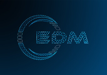 EDM low poly letter logo vector design. EDM lower poly logo design. Low poly logo.
