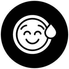 Obraz premium Grinning Face with Sweat Icon