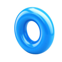 A vibrant blue inflatable ring