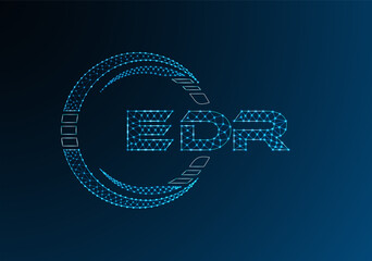 EDR low poly letter logo vector design. EDR lower poly logo design. Low poly logo.