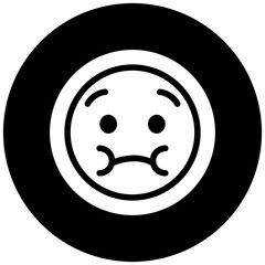 Fototapeta premium Nauseated Face Icon
