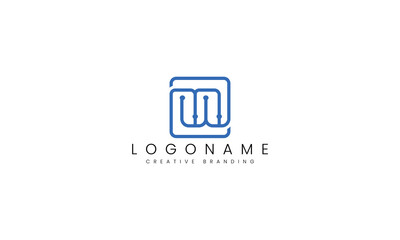 Fototapeta premium Minimalist MW Logo for Branding and Identity.