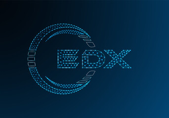 Naklejka premium EDX low poly letter logo vector design. EDX lower poly logo design. Low poly logo.