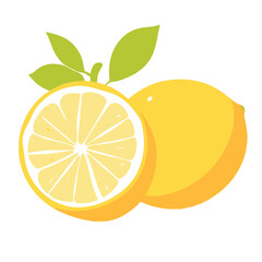 Flat vector illustration of a lemon 