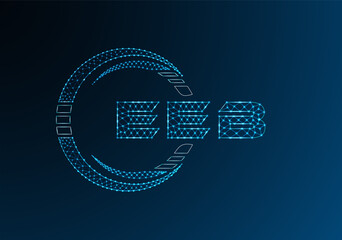 EEB low poly letter logo vector design. EEB lower poly logo design. Low poly logo.