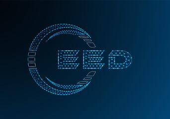 EED low poly letter logo vector design. EED lower poly logo design. Low poly logo.