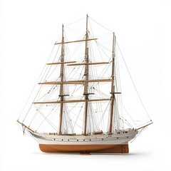 Sailing Ship Model with White Background. (5)