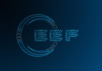 EEF low poly letter logo vector design. EEF lower poly logo design. Low poly logo.