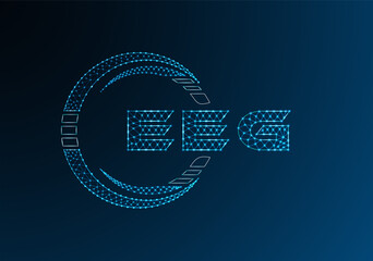 EEG low poly letter logo vector design. EEG lower poly logo design. Low poly logo.