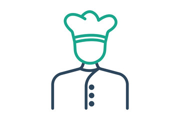 Chef icon. line icon style. icon related to culinary professional. catering elements vector illustration