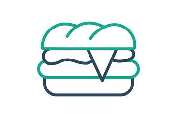 Sandwich icon. line icon style. icon related to common and versatile food item. catering elements vector illustration