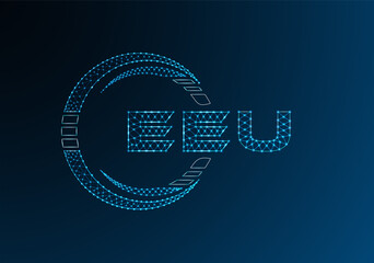 EEU low poly letter logo vector design. EEU lower poly logo design. Low poly logo.
