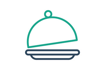 Obraz premium Dish icon. line icon style. icon related to food. catering elements vector illustration