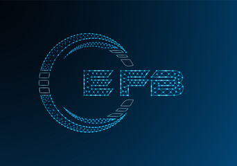 EFB low poly letter logo vector design. EFB lower poly logo design. Low poly logo.