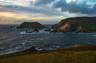 Coastal sunset, An port, County Donegal, Irelandc