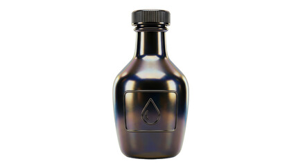 Isolated Holographic Bottle with Water Drop Symbol