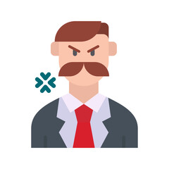 Angry Boss icon vector image. Suitable for mobile apps, web apps and print media.