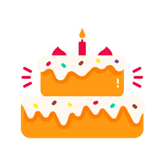 Birthday Cake icon vector image. Suitable for mobile apps, web apps and print media.