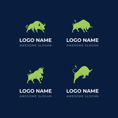 Bull Trading Logo Set Concept