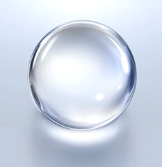 pearl, clear blue oil sphere, glass texture, liquid bubble, water, clean energy, cosmetic, serum, moisture, close up of oil, drops, 3d render, vector