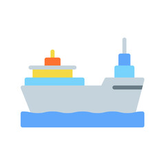 Cargo Ship I icon vector image. Suitable for mobile apps, web apps and print media.