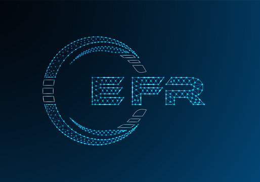 EFR low poly letter logo vector design. EFR lower poly logo design. Low poly logo.