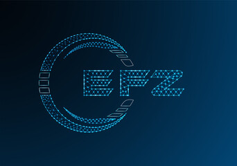 EFZ low poly letter logo vector design. EFZ lower poly logo design. Low poly logo.