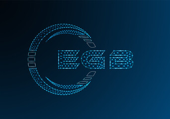 EGB low poly letter logo vector design. EGB lower poly logo design. Low poly logo.