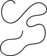 Two flowing curved lines intertwine against a white background.