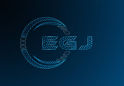 EGJ low poly letter logo vector design. EGJ lower poly logo design. Low poly logo.