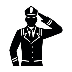 saluting soldier silhouette vector