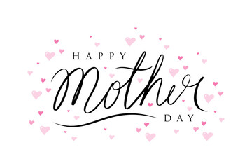 unique hand lettering Mother Day with love dot concept