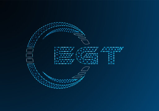 EGT low poly letter logo vector design. EGT lower poly logo design. Low poly logo.