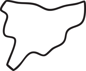 A simple outlined silhouette of a large animal shape.