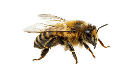 Isolated Detailed Honeybee with Pollen on its Legs