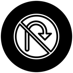 No U Turn Icon