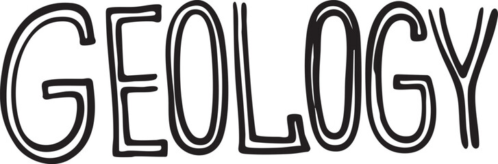Large bold displaying the word 'GEOLOGY' in black on a white background.