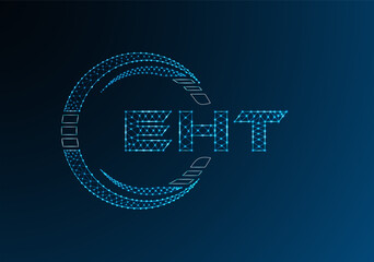 EHT low poly letter logo vector design. EHT lower poly logo design. Low poly logo.