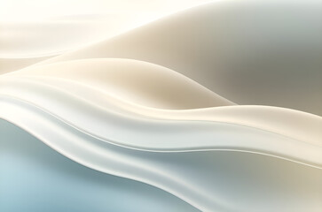Obraz premium Flowing Abstract Waves with Gradient Tones in Soft Light Background, Generative AI