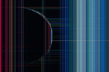 RGB Line Planet Eclipse – Horizontal Glitch Art with Digital Distortion